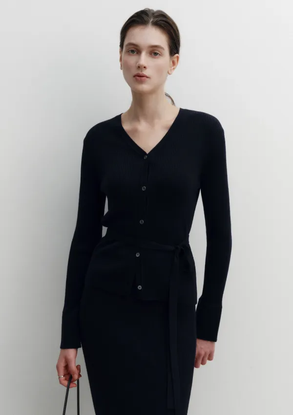 세레나 소프트 리브드 가디건
