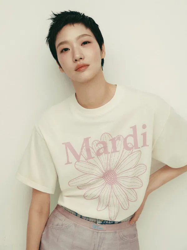 TSHIRT FLOWERMARDI_CREAM PINKLAVENDER