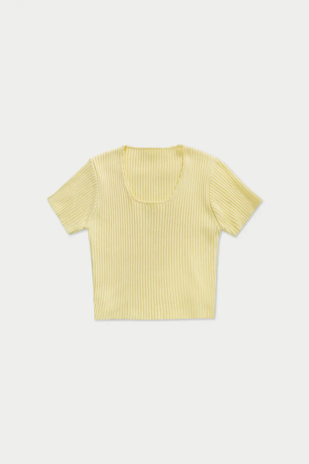 위드아웃썸머 Ribbed half knit_yellow 상품 이미지 1