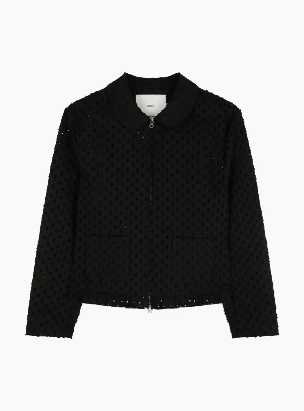 PUNCHED FRILL JACKET (BLACK)