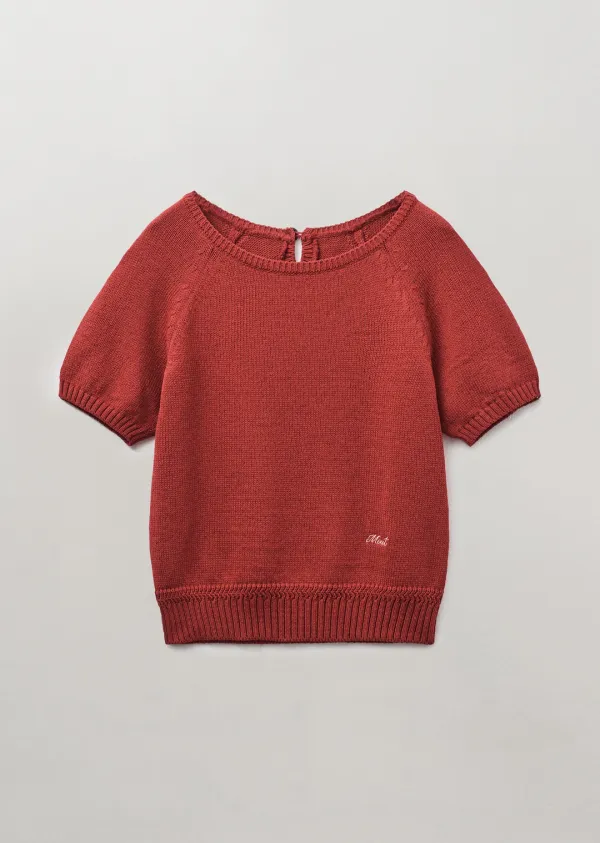 SQUARE NECK RAGLAN KNIT (scarlet red)