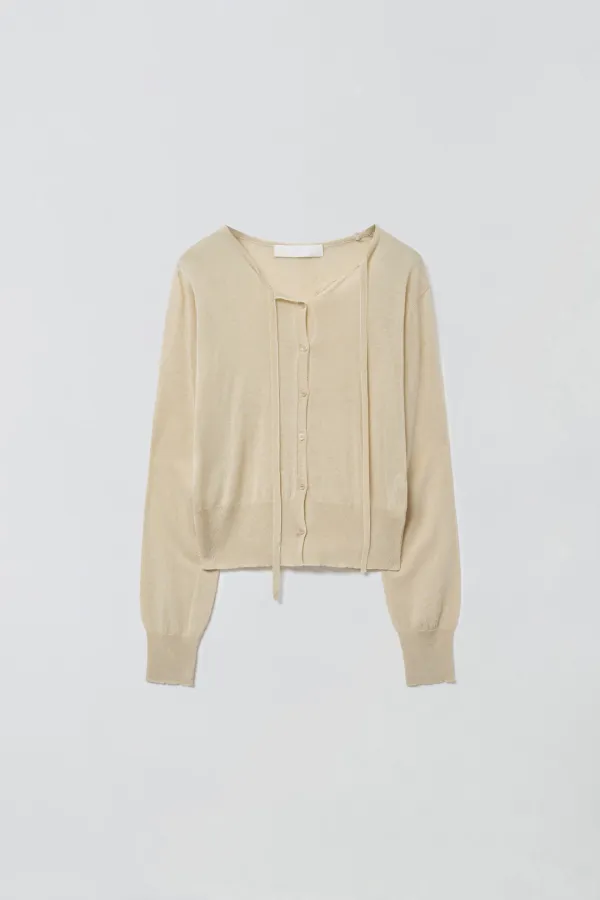 [05.20 순차발송] LINEN STRING CARDIGAN_BEIGE