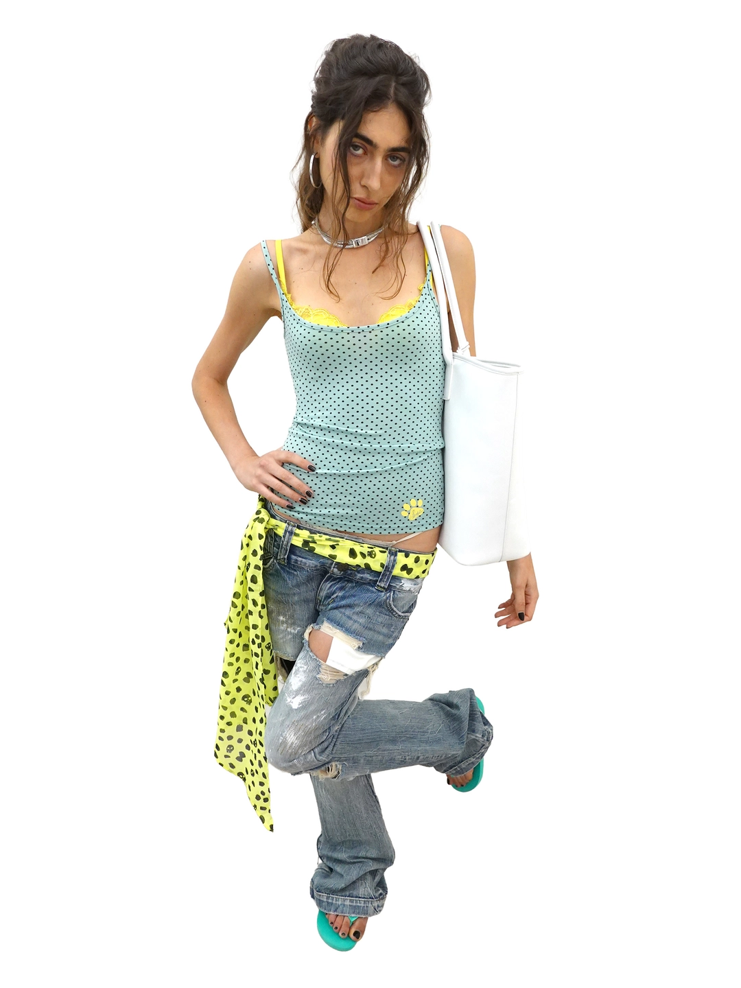 스컬프터 Distressed Bootcut Jeans Light Blue 상품 이미지 2