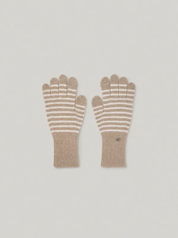 Hiver Stripe Gloves - Beige히버 스트라이프 글로브