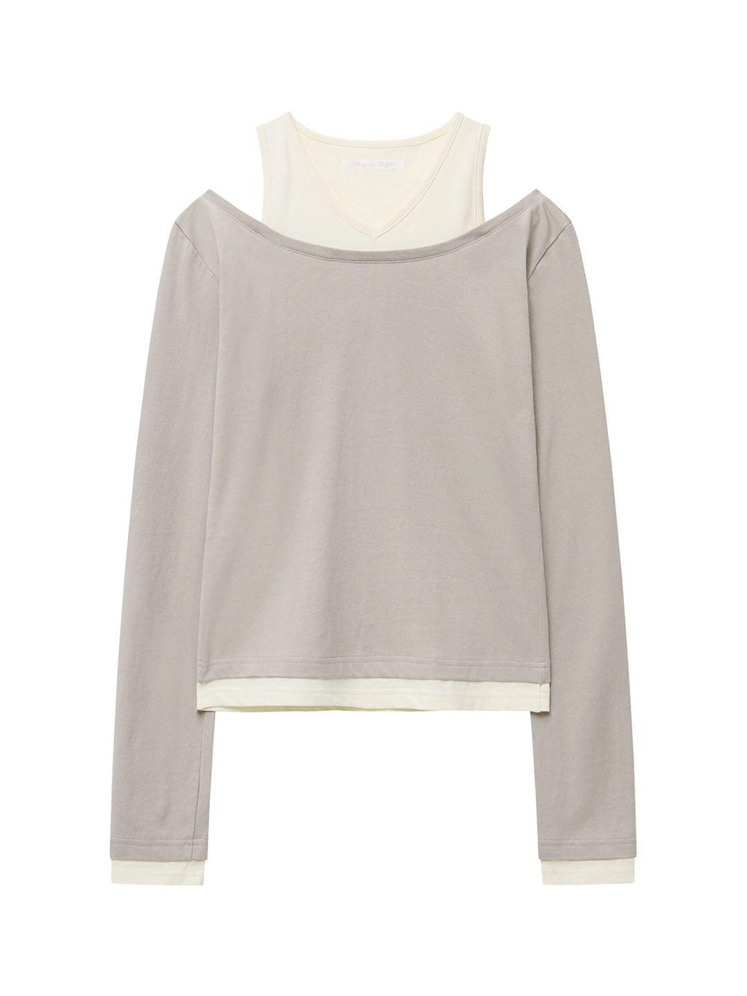 마가린핑거스 LAYERED CUTOUT T-SHIRT (LIGHT GREY) 상품 이미지 3