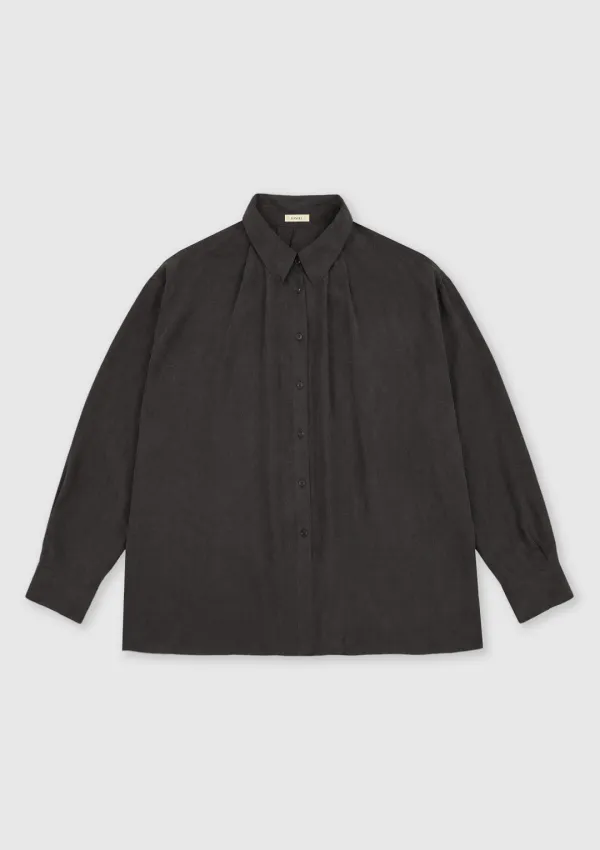 Cocoon High-Neck Shirt (Charcoal)