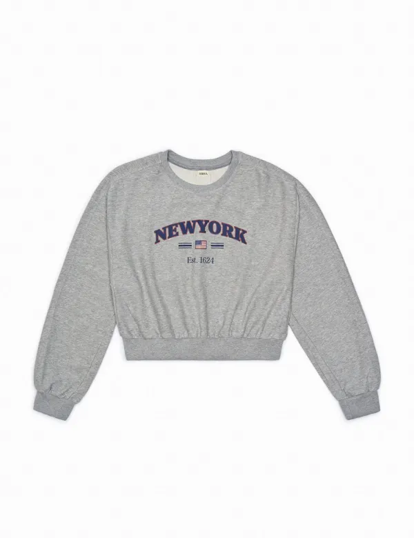 CITY CROP SWEATSHIRT_GREY