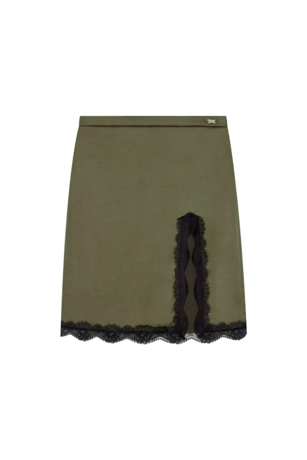 [10. 6 예약 발송] LACE MIDI SKIRT (KHAKI)
