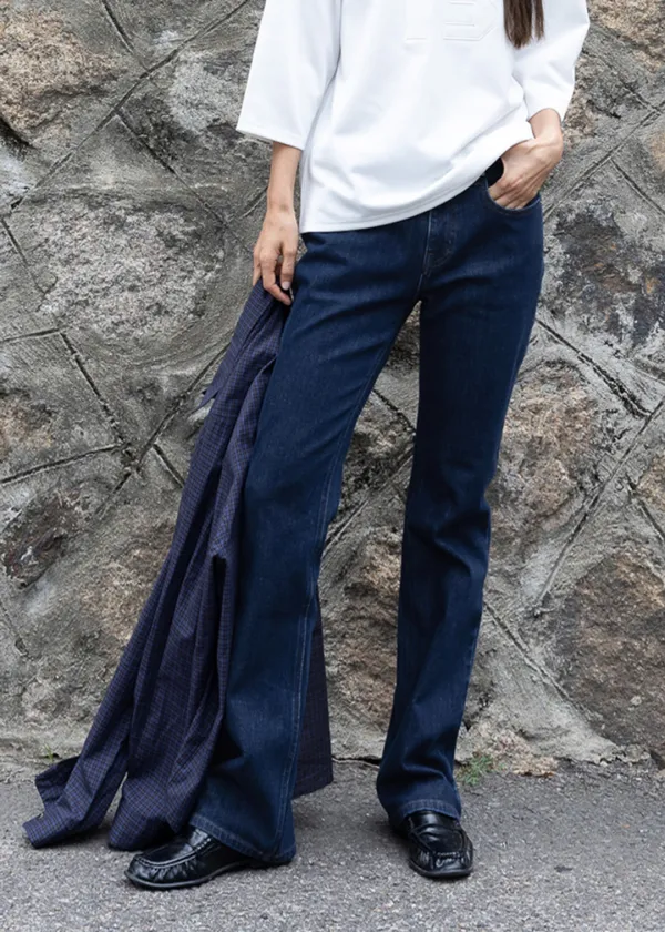[소빈 콜라보] Smooth slim denim (dark blue)