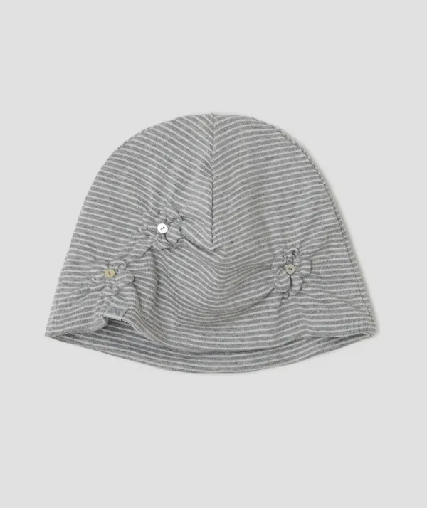 [3차] Flower Button Beanie [Gray]