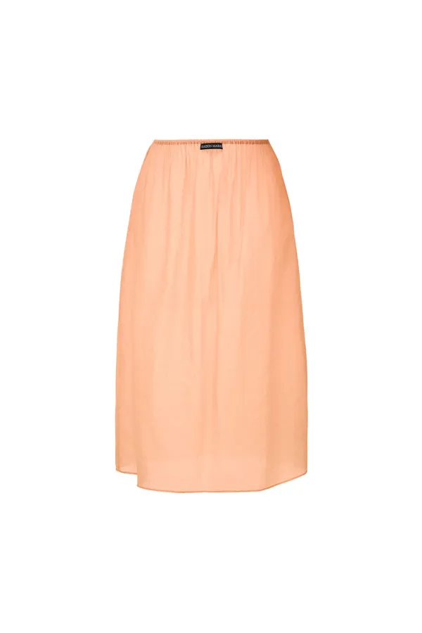 Elasticated-Waist See Through Skirt, Orange