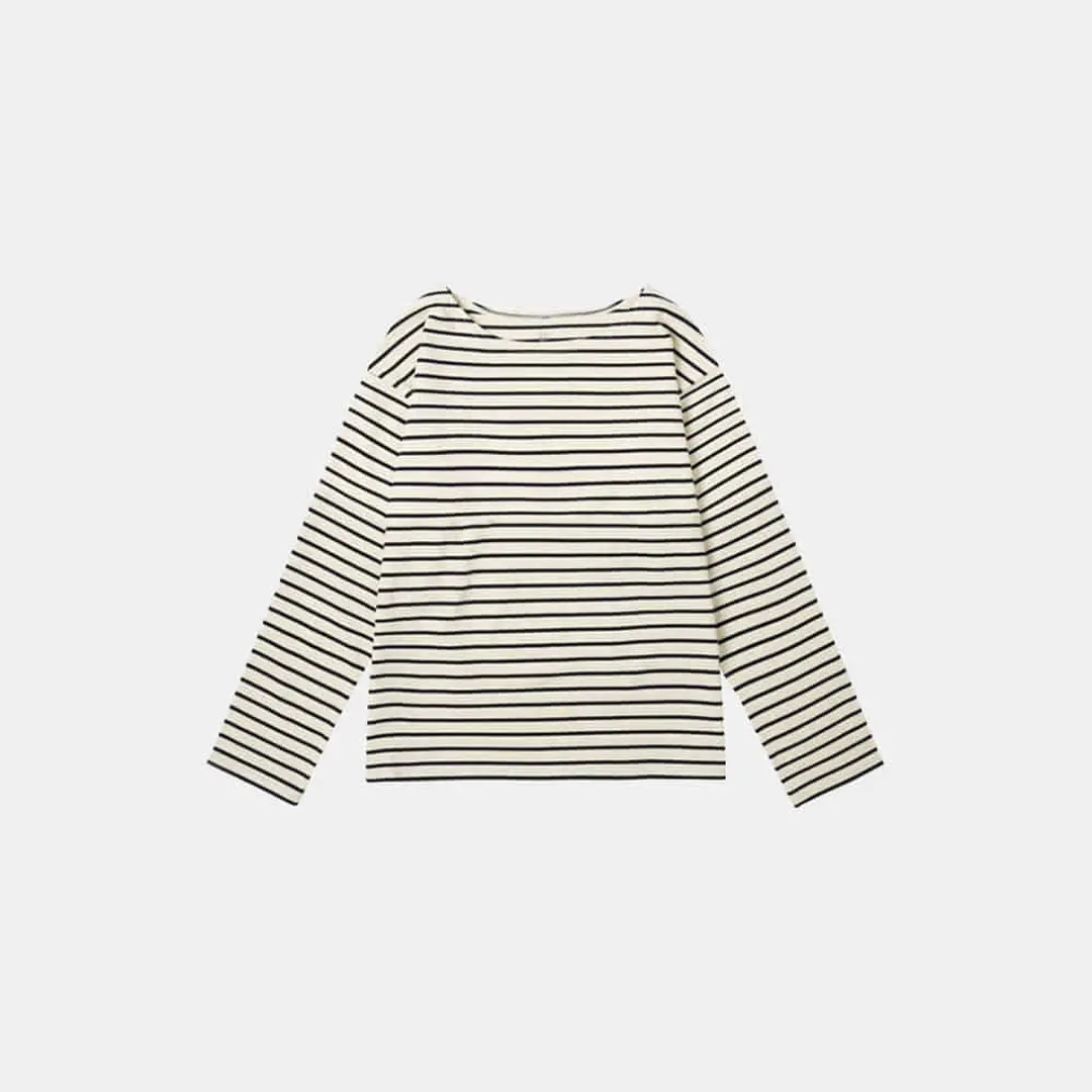 시야쥬 SITP5192 루즈 핏 ST 보트넥 티셔츠_Black stripe 상품 이미지 1
