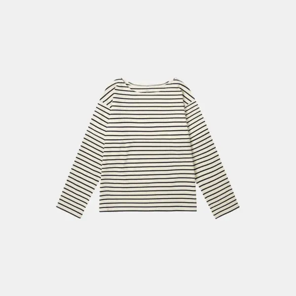 SITP5192 루즈 핏 ST 보트넥 티셔츠_Black stripe