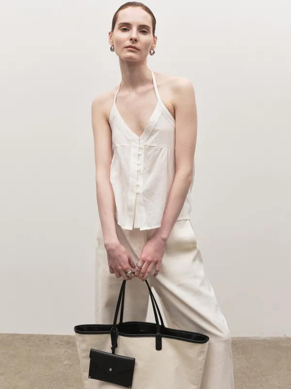Halterneck linen blouse (아이보리)