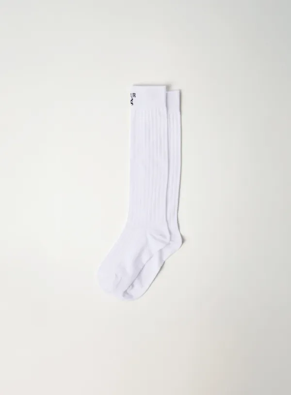 [신예은 Pick] (W) See-through Ribbed Socks - White
