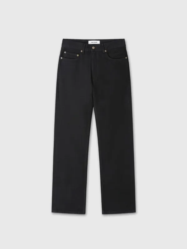 SLIM STRAIGHT DENIM JEANS_ BLACK