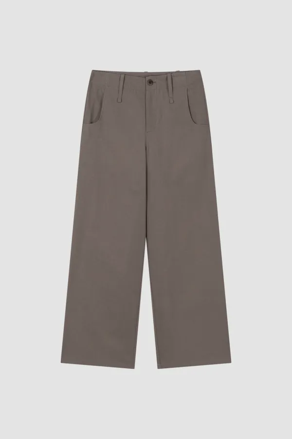 COTTON WIDE PANTS_MOCHA