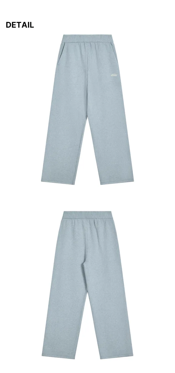 (W) LOUNGE KNIT PANTS-ASH BLUE