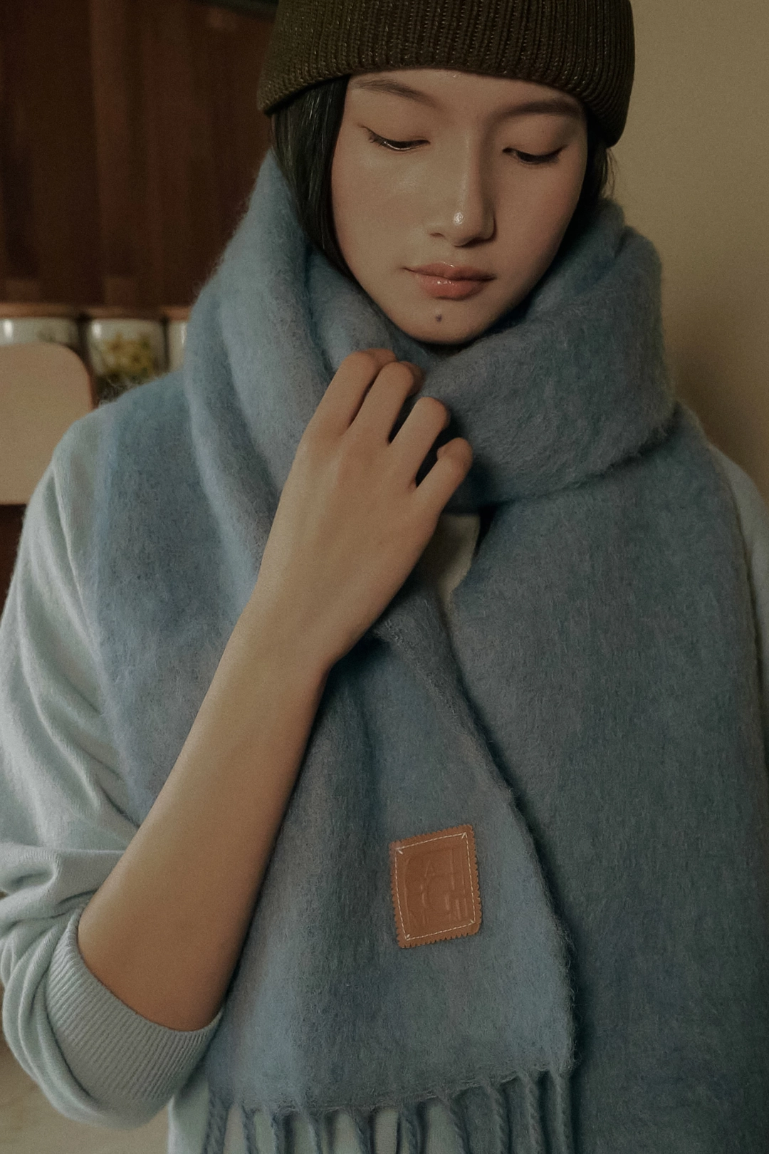 세이지먼트 FROST MOHAIR WOOL MUFFLER_SKYBLUE 상품 이미지 2
