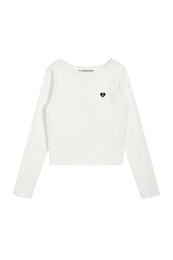 BOAT NECK LONG SLEEVE - WHITE