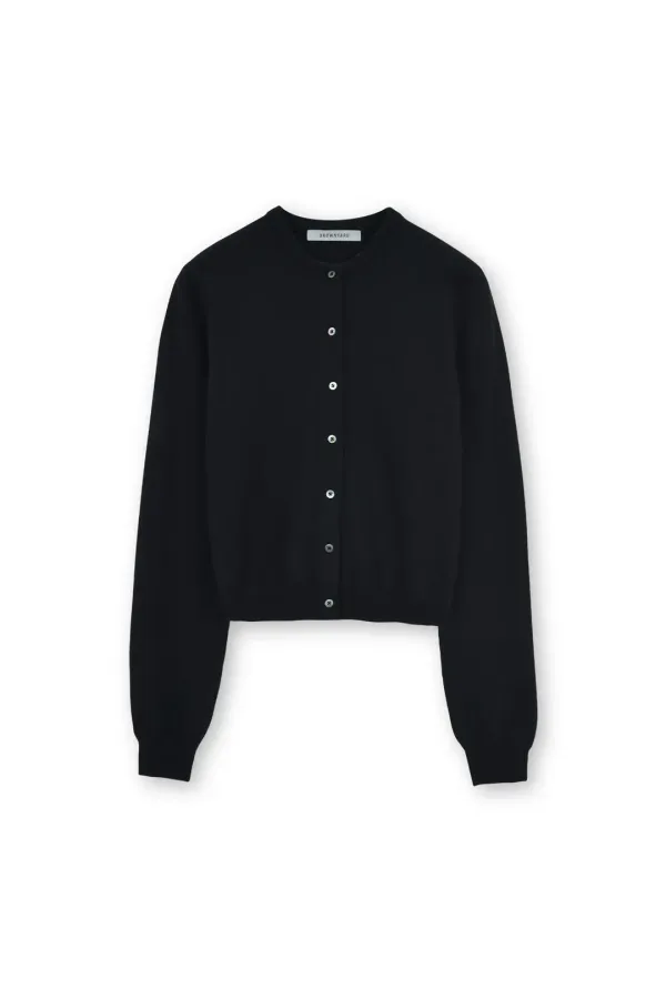 W Round Cardigan, Black
