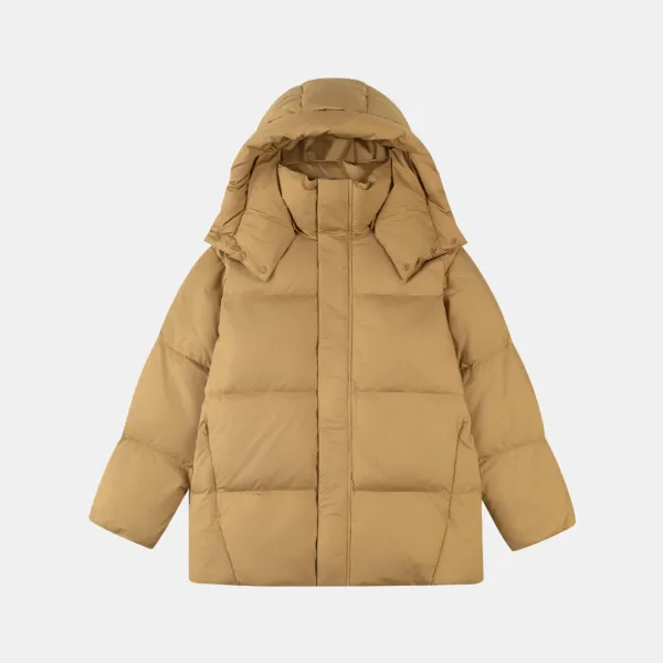 SIOT4176 덕다운 오버 핏 후드 패딩_Camel beige