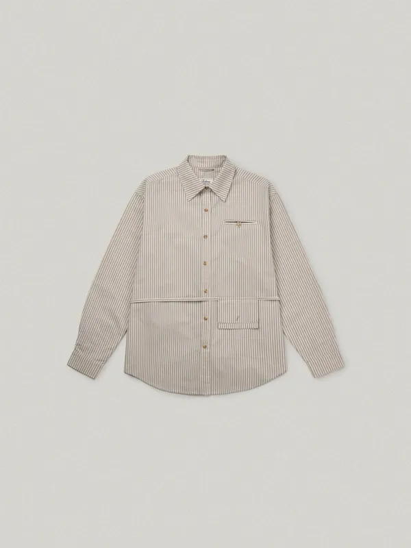 Hazel Stripe Shirt - Cream beige헤이즐 스트라이프 셔츠