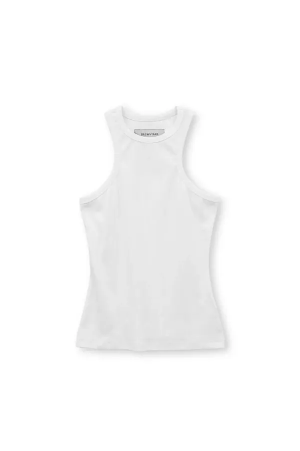 W Halter Neck Sleeveless, White