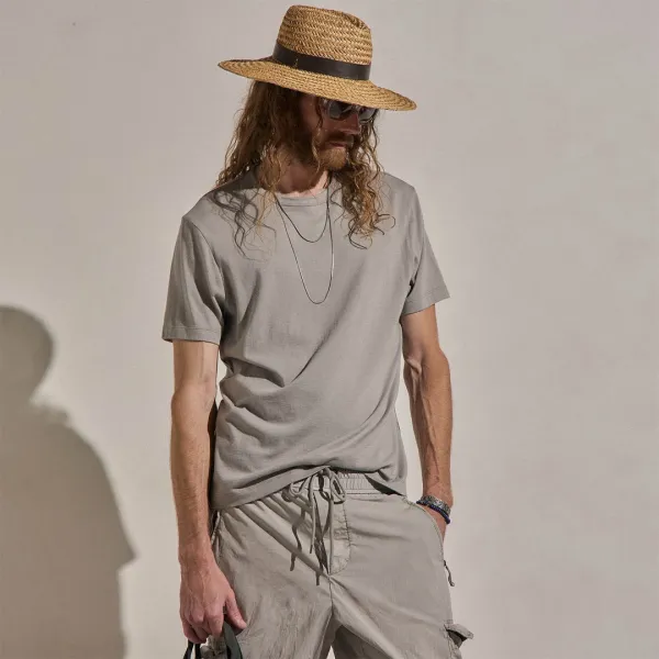 Cotton Cashmere Short Sleeve Tee - Fog