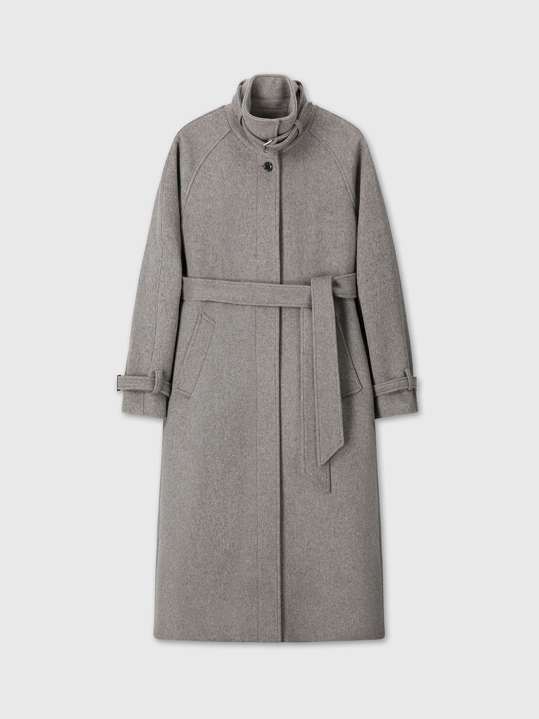 토니웩 (W) HIGH-NECK BELTED WOOL COAT_ HEATHER GREY 상품 이미지 1