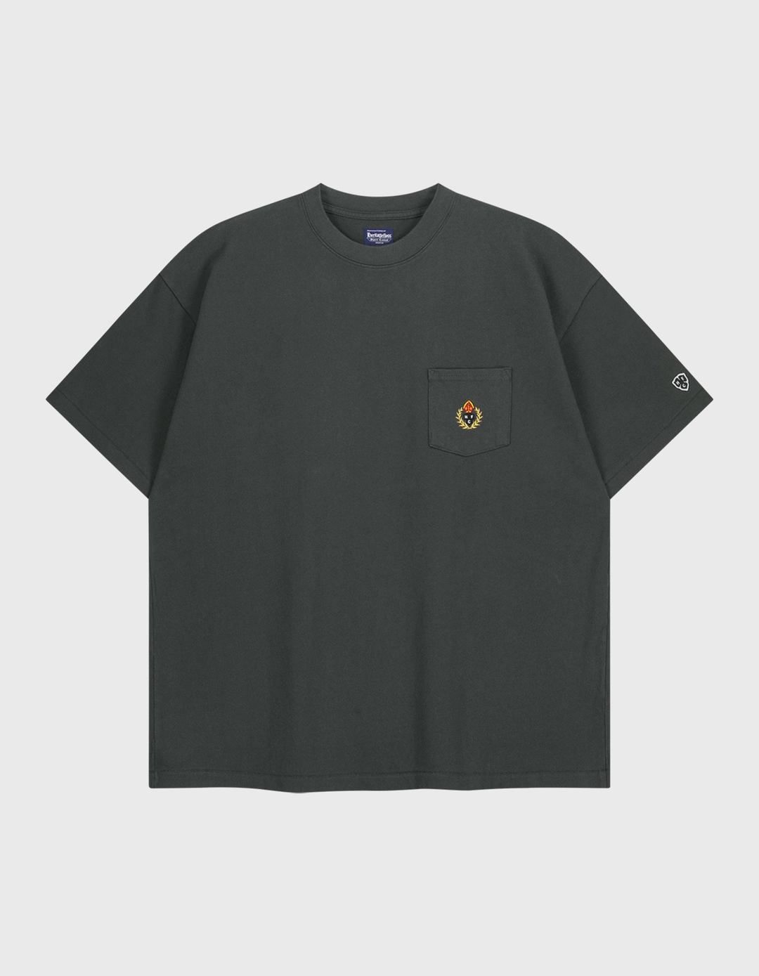 헤리티지플로스 CREST WASHED 14S POCKET T-SHIRT / Charcoal 상품 이미지 1