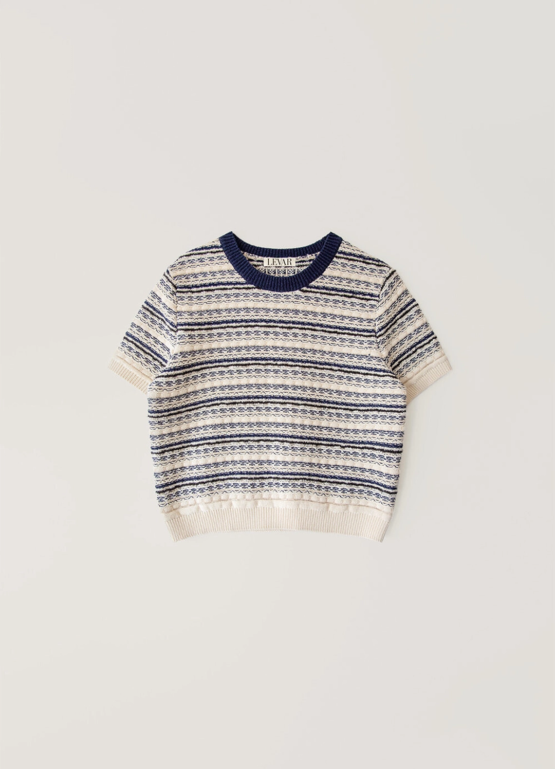 르바 Tweed Jacquard Round Knit - Natural 상품 이미지 1