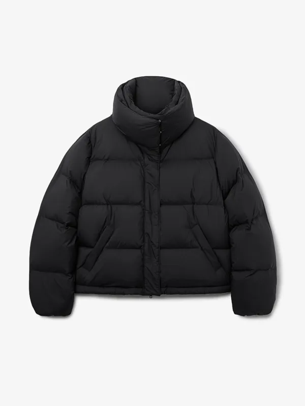 누아 더블 하이넥 덕다운 숏 패딩_4COLORS