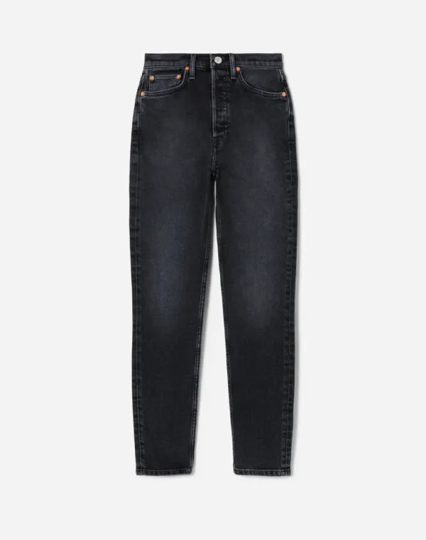 Comfort Stretch High Rise Ankle Crop - Washed Noir