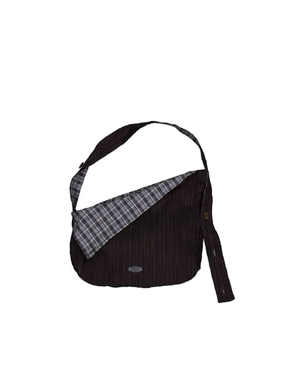 [2차 입고]Floppy Cross-Shoulder Bag (Charcoal_Check)