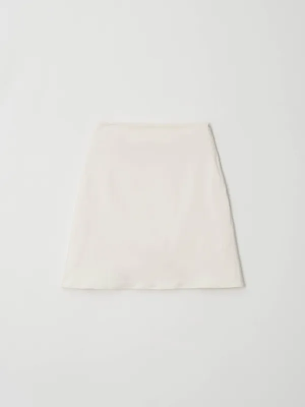 Satin Midi skirt (Ivory)