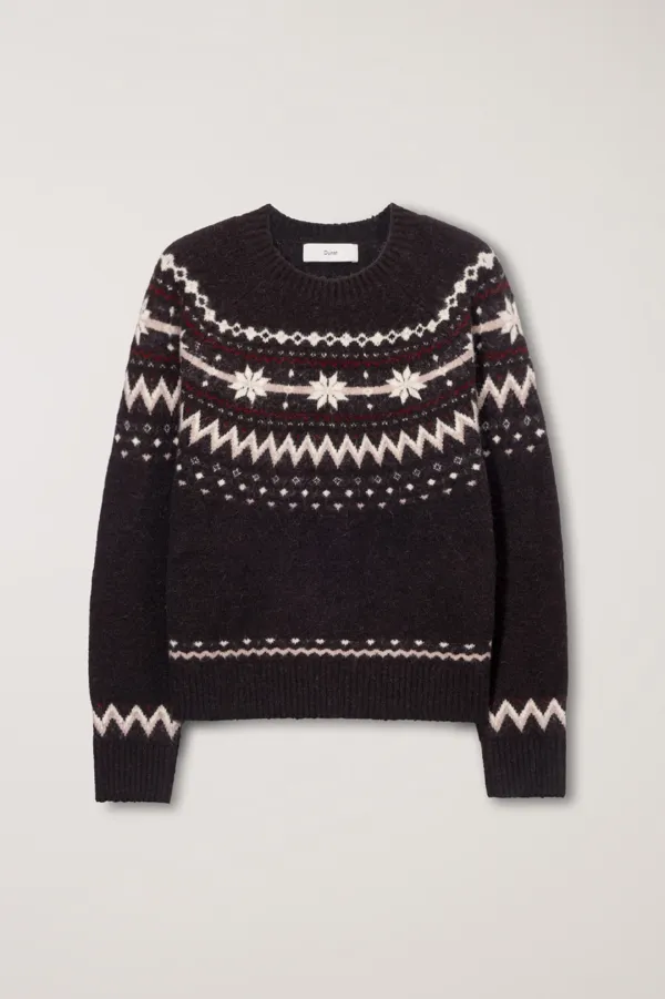 UNISEX FAIRISLE SWEATER DEEP BROWN
