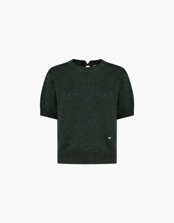 glitter knit pullover - green
