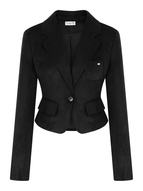 Suede Set-Up Jacket In Black