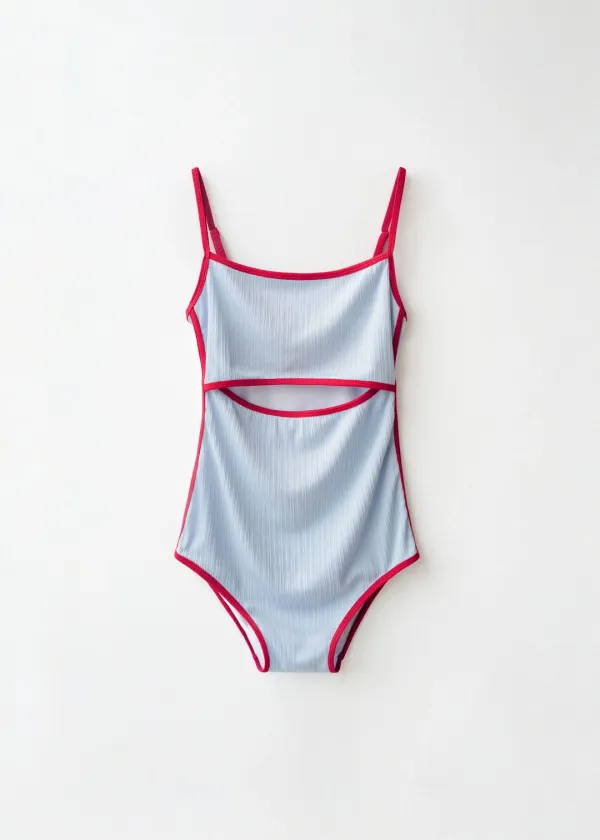Betty cut out swimsuit (sky blue)
