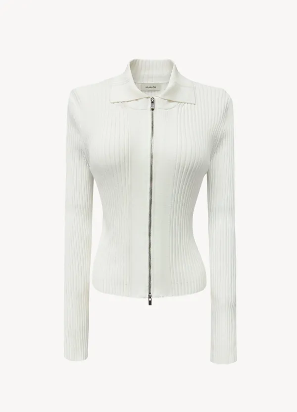 Rib Collar Zip-up