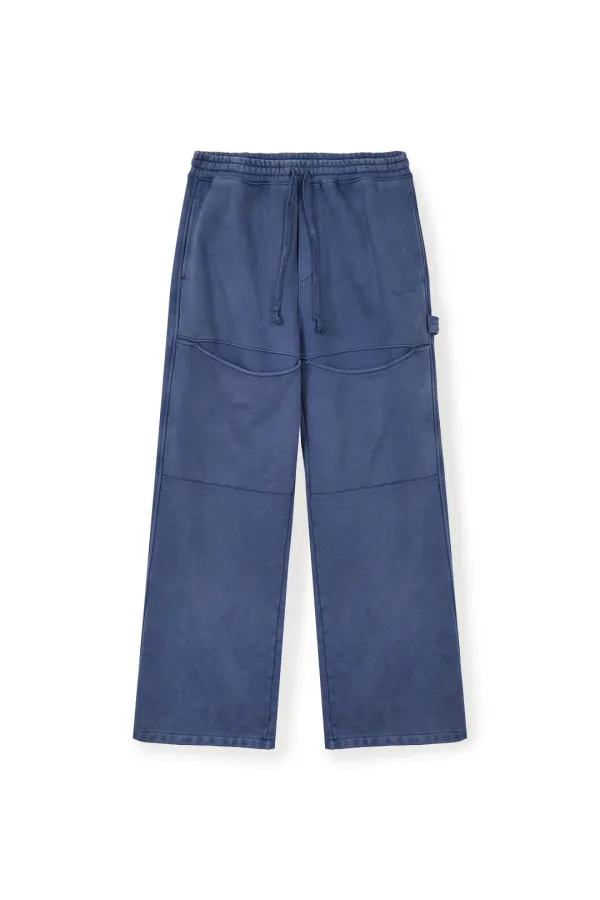 CUT OUT WASHED SWEATPANTS FOR MEN IN BLUE
