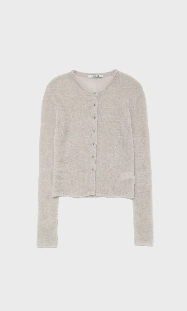 Sheer Button Up Cardigan_Light Gray (1차 리오더)