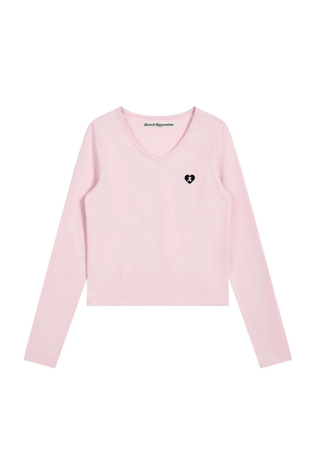 레스트앤레크레이션 V-NECK HEART LOGO LONG SLEEVE - PINK 상품 이미지 1