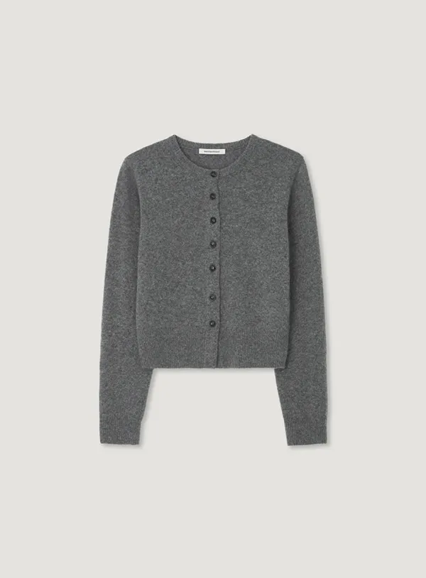 SOL BUTTON CARDIGAN_DEEP GREY