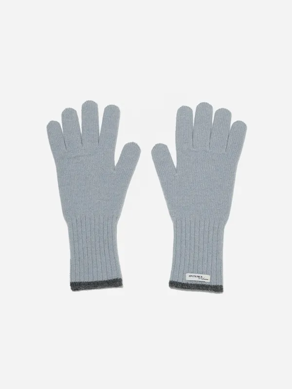 Coloration Knit Gloves Sky Blue