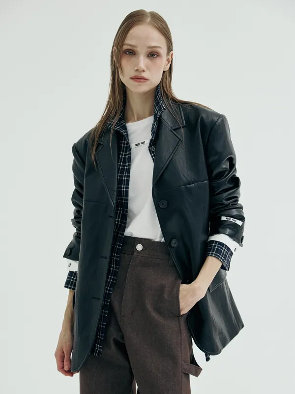 MUSÉE Le Marais Faux Leather Jacket_Black