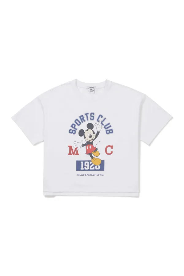 [26SM clove] Mickey_Short T-Shirt (White)