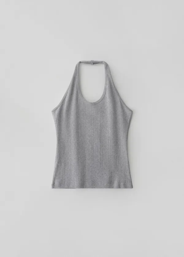 Etta ribbed halter sleeveless (melange gray)