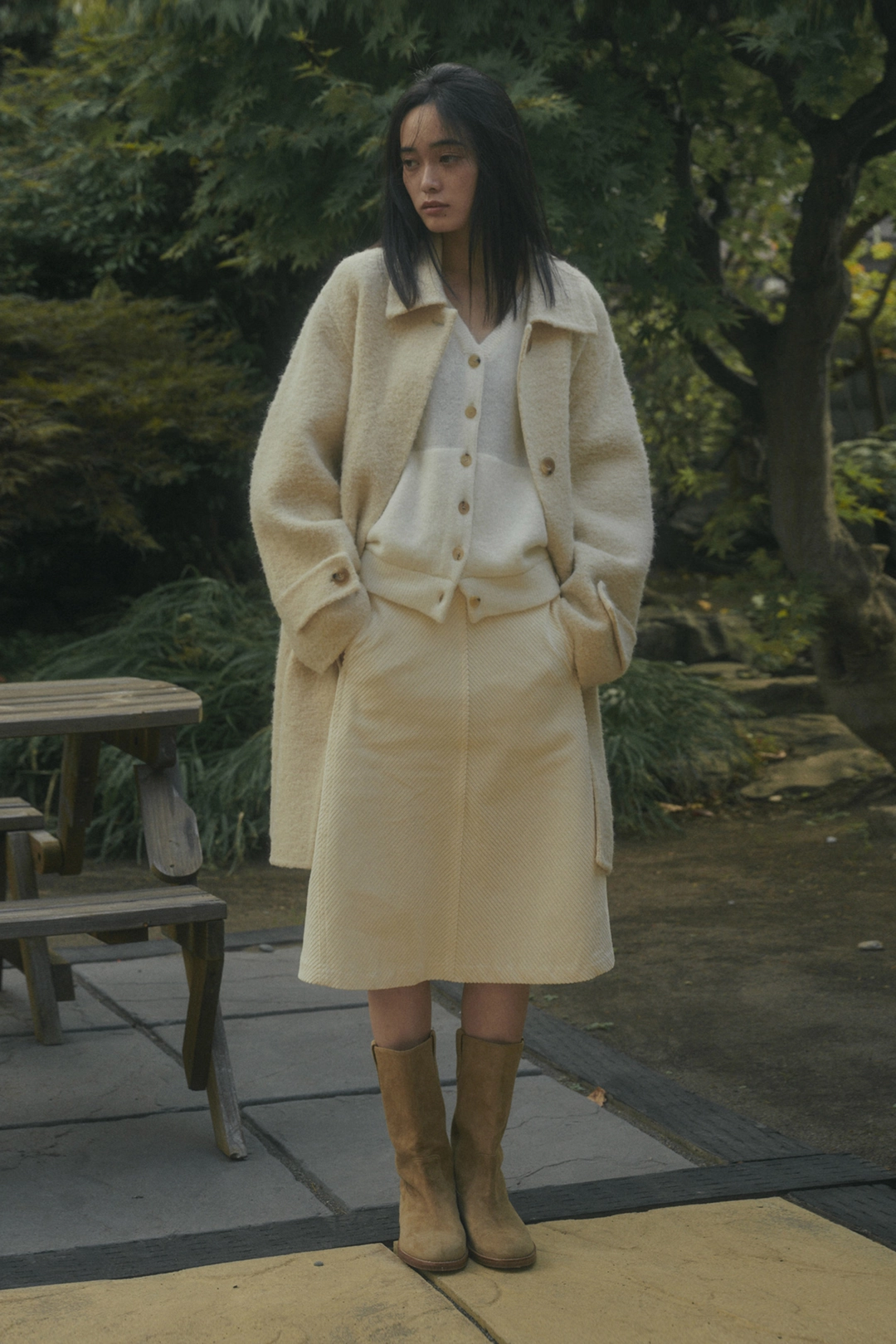 세이지먼트 AMBO CORDUROY FLARE HALF SKIRT_IVORY 상품 이미지 2